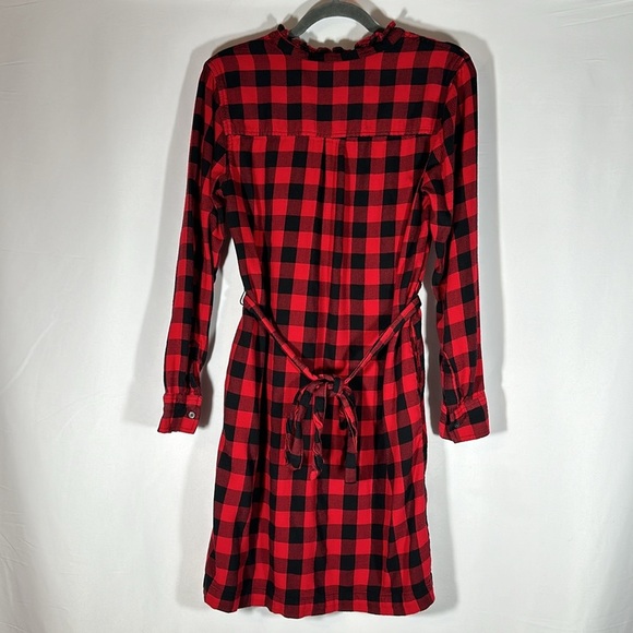 Gap Red & Black Plaid Flannel Long Sleeve Dress - Picture 8 of 9